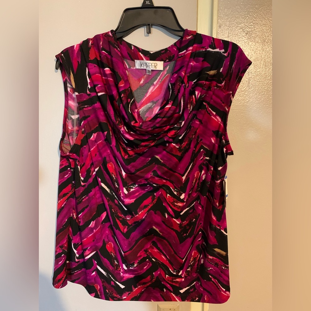 Kasper: woman’s casual tank , size : XL , color : Berry Multicolored